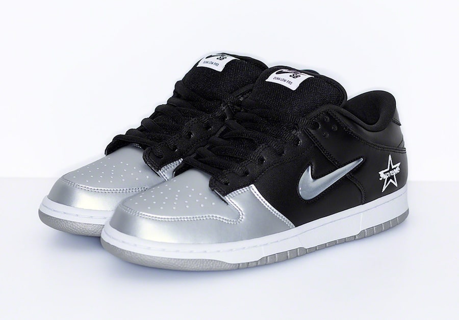 Nike SB Dunk Low x Supreme Jewel Swoosh 'Silver' - Cliquez sur l'image pour la fermer