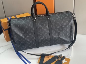 LV Monogram Eclipse Keepall 55 Bandouliere Travel